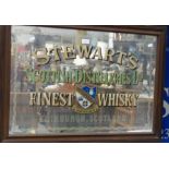 AN ADVERTISING PUB MIRROR, 'Stewart's Scottish Distilleries Ltd, Finest Whisky' circa 1970s