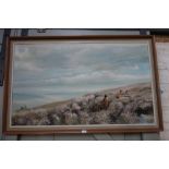 HUBERT PEPPER: Grouse among heather, oil on canvas