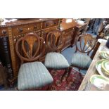 A SET OF SIX EDWARDIAN MAHOGANY CHAIRS