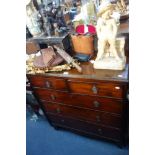 AN EDWARDIAN MAHOGANY CHEST OF DRAWERS