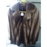 A LADIES VINTAGE LIGHT GREY SHORT FUR JACKET