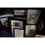 A COLLECTION OF PRINTS, mostly landscapes and some unframed