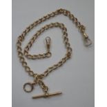 A 15CT GOLD POCKET WATCH CHAIN, stamped 625, weighing 35.1g