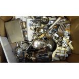 A QUANTITY OF CUTLERY and silver plated wares