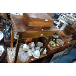 A GEORGE III STYLE MAHOGANY CARD TABLE of small proportions, the flame-figured rectangular top