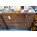 A 19TH CENTURY MAHOGANY CHEST OF DRAWERS, 107cm wide