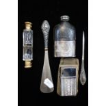 VICTORIAN DOUBLE ENDED SCENT BOTTLE, and other collectables (5)