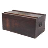 Military interest Royal West African Frontier Force trunk with carved crest, 40cm H x 84cm W x
