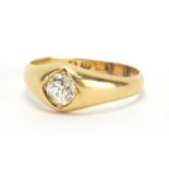 18ct gold diamond solitaire Gypsy ring, size P, approximate weight 4.0g : For Extra Condition