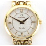 Ladies 18ct gold Omega Deville wristwatch with 18ct gold strap, the case numbered 56643398, with