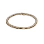 9ct gold diamond bracelet, 18cm in length, approximate weight 9.6g : For Extra Condition Reports