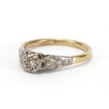 18ct gold and platinum diamond solitaire ring, size J, approximate weight 2.3g : For Extra Condition