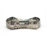 Chinese silver coloured metal scroll weight, 10cm wide, approximate weight 403.0g : For Extra