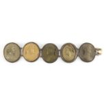 Victorian Lava cameo classical bust bracelet, 18cm in length, approximate weight 69.4g : For Extra