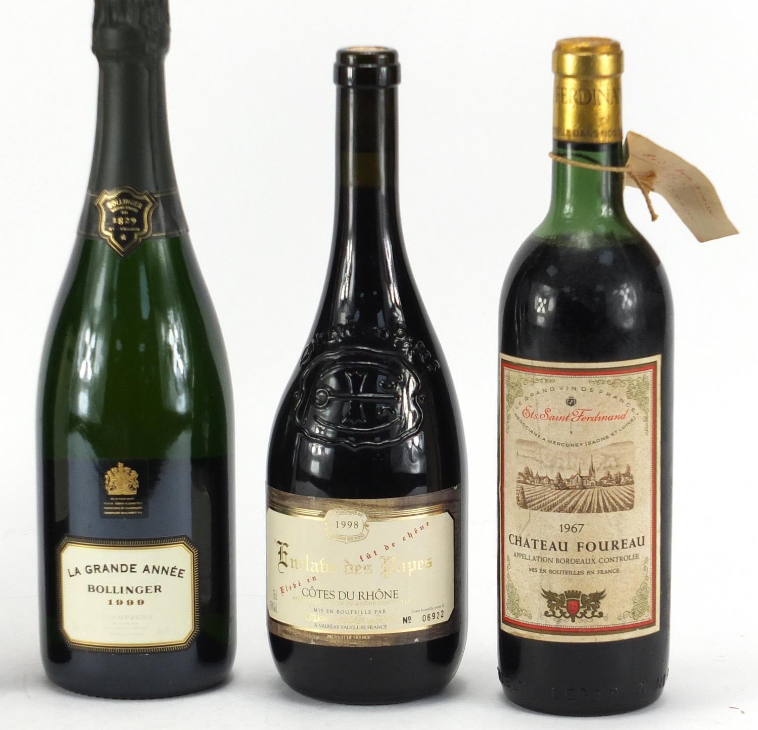 Four bottles of alcohol including a bottle of La Grande Année Bollinger 1999 and Chateau Foureau - Image 3 of 4