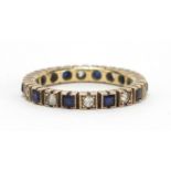 Unmarked gold sapphire and spinel eternity ring, size Q, approximate weight 3.6g : For Extra