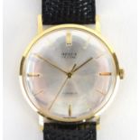 Gentleman's 18ct gold Belca Deluxe wristwatch, the case numbered 03084, 3.3cm in diameter : For