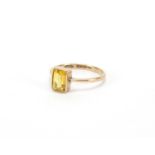 9ct gold citrine ring, size L, approximate weight 1.4g : For Extra Condition Reports Please visit