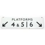 Railwayana interest platform 4 & 5/6 enamel sign, 92cm x 26cm : For Extra Condition Reports Please