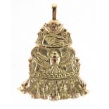 9ct gold scarab beetle design pendant, 4cm in length, approximate weight 14.1g : For Extra Condition