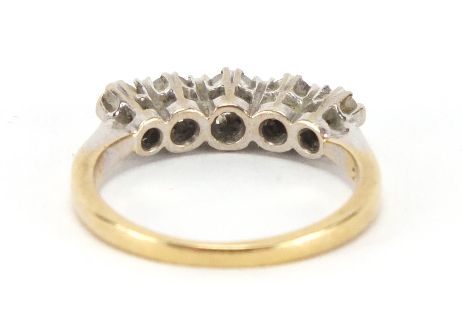 18ct gold and platinum diamond and clear stone ring, size J, approximate weight 3.1g : For Extra - Image 4 of 6