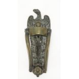 Victorian bronze eagle door knocker, 22cm high : For Extra Condition Reports Please visit our