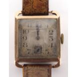 Vintage gentleman's 9ct gold wristwatch with subsidiary dial, 2.2cm x 2.2cm : For Extra Condition