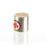 Silver and enamel Red Cross emergency charm, 1.1cm high, approximate weight 2.3g : For Extra