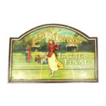 Hand painted wooden Lawn Tennis Ladies Final panel, 92cm x 60cm : For Extra Condition Reports Please