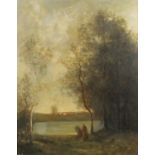 Paul Desire Trouillebert - Pres De La Ville D'avray, oil on wood panel, framed, 53cm x 41.5cm (