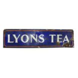 Vintage Lyons Tea enamel advertising sign, 68.5cm x 19cm : For Extra Condition Reports Please