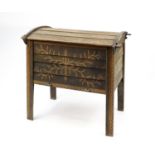 Italian stained wood bread bin, 90cm H x 88cm W x 58cm D : For Extra Condition Reports Please