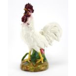 19th century Vallauris majolica rooster vase by Delphin Massier, painted marks to the base, 34.5cm