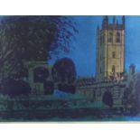 Robert Tavener - Magdalen Tower and Bridge (Oxford Series), pencil signed artist proof print,