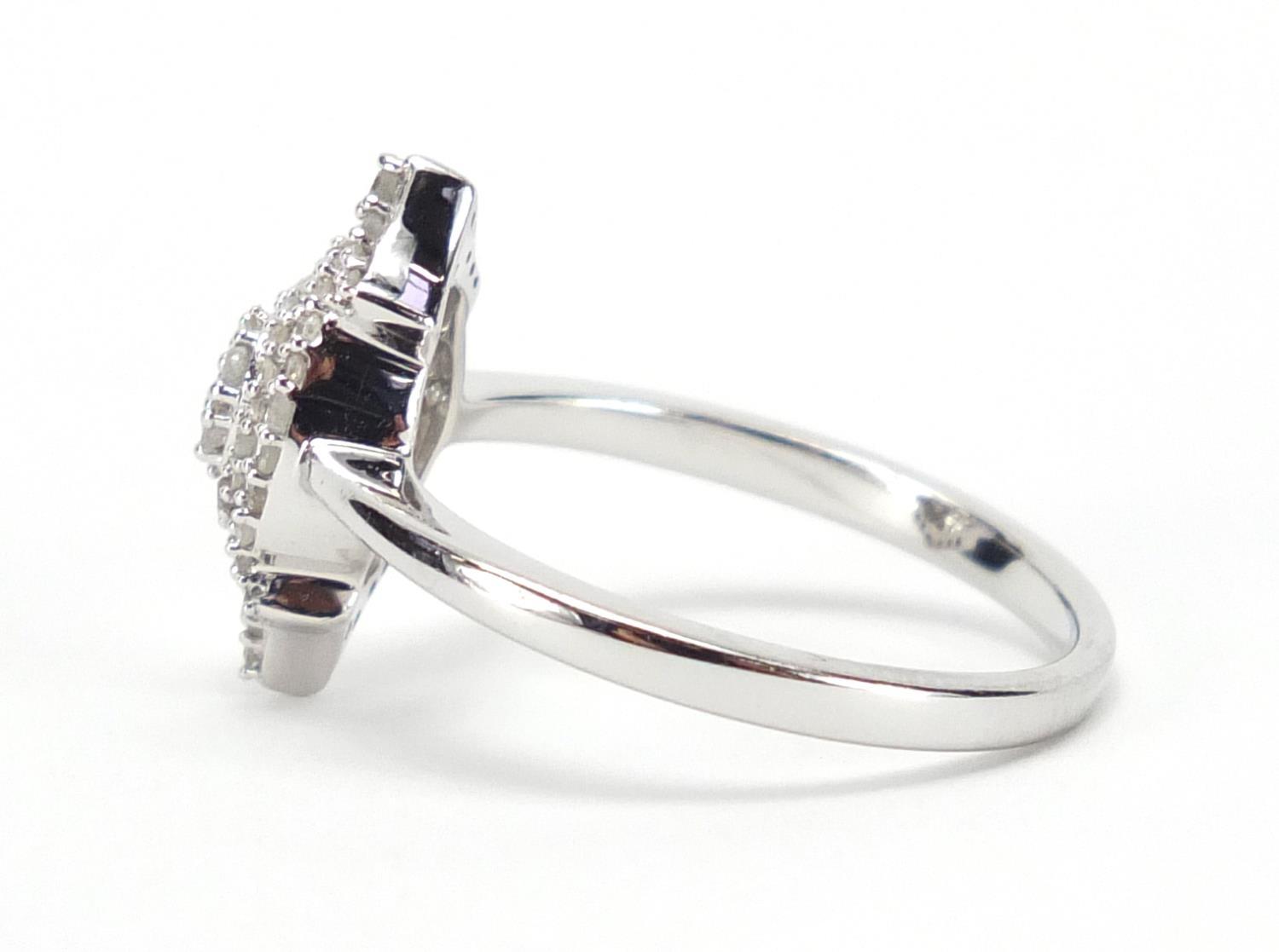 Silver diamond cluster ring, size N, approximate weight 2.9g : For Extra Condition Reports Please - Image 3 of 5