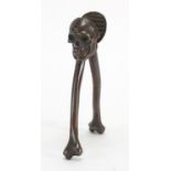 Pair of bronze skull and cross bone design nutcrackers, impressed RD740411, 15.5cm in length : For