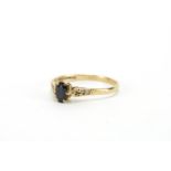 9ct gold sapphire and diamond ring, size N, approximate weight 1.5g : For Extra Condition Reports