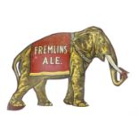Vintage Fremlins Ale elephant design enamel advertising sign, 46cm x 71cm : For Extra Condition