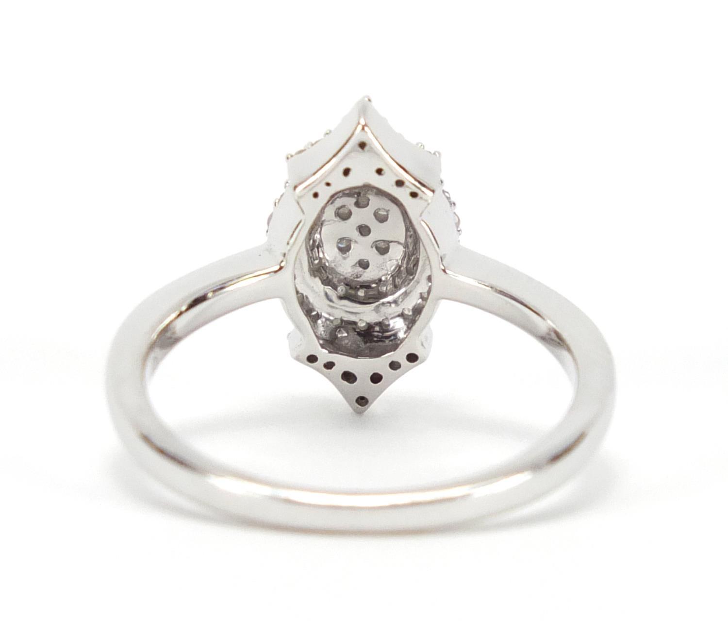 Silver diamond cluster ring, size N, approximate weight 2.9g : For Extra Condition Reports Please - Image 4 of 5