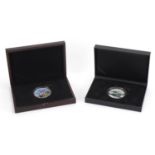 Two Numisproof two ounce silver proof coins, 75th Anniversary of The Battle of Britain and Falklands