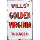 Will's Golden Virginia tobacco enamel advertising sign, 92cm x 61cm : For Extra Condition Reports