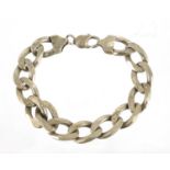 Large silver curb link bracelet, 24cm in length, approximate weight 64.5g : For Extra Condition