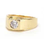 14ct gold diamond solitaire ring, size Z, approximate weight 15.3g : For Extra Condition Reports
