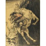 Louis Raemaekers - The Downfall of Racism Militarism and Bolshevism, charcoal, inscribed label