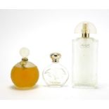 Two Lalique frosted and clear glass perfume bottles and a Worth example : For Extra Condition