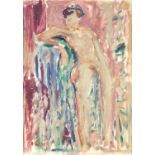 Abstract composition, portrait of a nude figure, oil on card, bearing a signature O'Conor, mounted