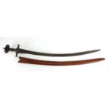 Indian Talwar with leather scabbard and steel blade, 94cm in length : For Extra Condition Reports