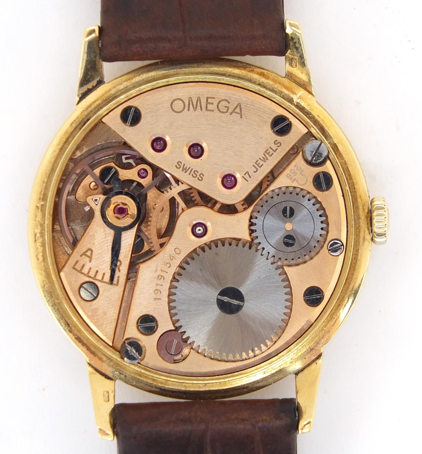 Gentleman's Omega 18ct gold wristwatch, the movement numbered 19191540, 3.5cm in diameter : For - Image 4 of 7
