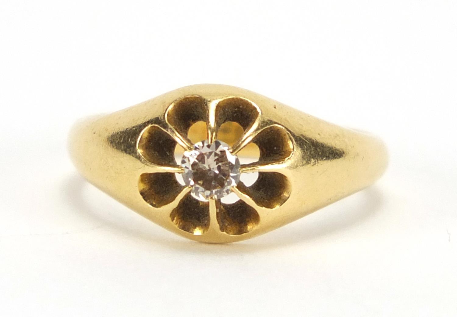 18ct gold diamond solitaire ring, size M, approximate weight 4.9g : For Extra Condition Reports - Image 2 of 5
