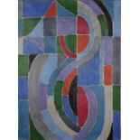 Abstract composition, geometric shapes, oil on canvas, bearing a signature Sonia Deliunay, unframed,